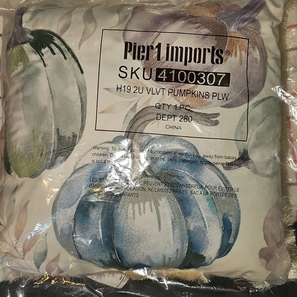 Pier 1 Imports Velvet Pumpkin Pillow